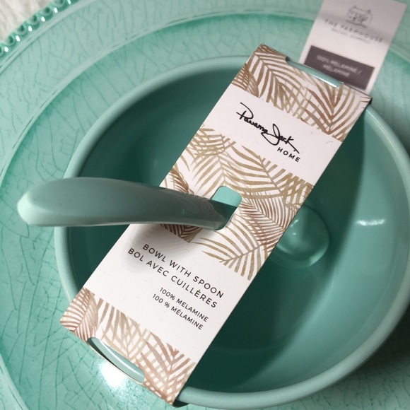 🩵 Panama Jack Bowl with Spoon & The Farmhouse Rachel Ashwell Plate Teal NWT 🩵 - Picture 4 of 6